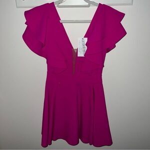 Poems Women’s Pink Ruffle Cap Sleeve Dress‎